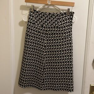 Diane Von Furstenberg Black and Cream Patterned Fabric